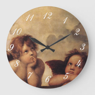 Raphael,Sistine Cherub Large Clock