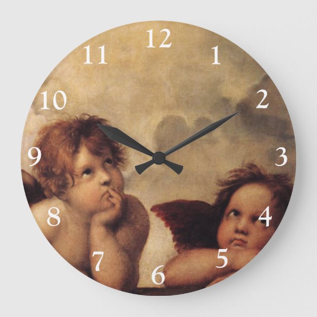 Raphael,Sistine Cherub Large Clock (Front)