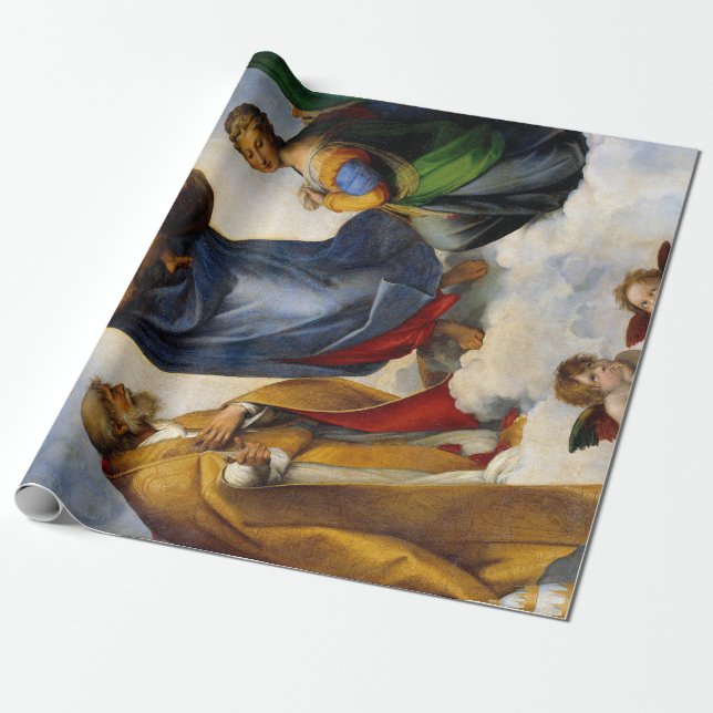 Raphael Sistine Madonna Wrapping Paper (Unrolled)