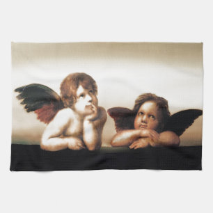 Raphael Sistine Madonnas Cherub Version 2 Tea Towel