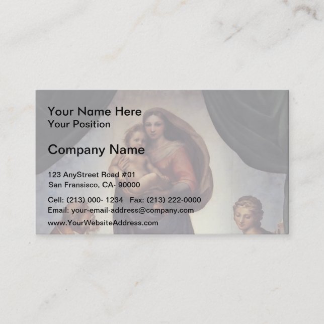 Raphael- The Sistine Madonna Business Card (Front)