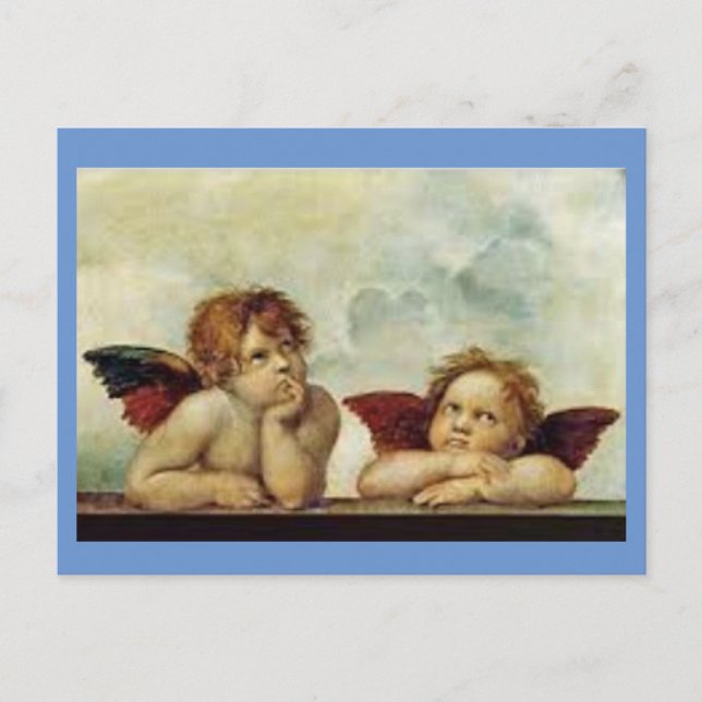 Raphael, Two Angels Painting, Postcard (Front)