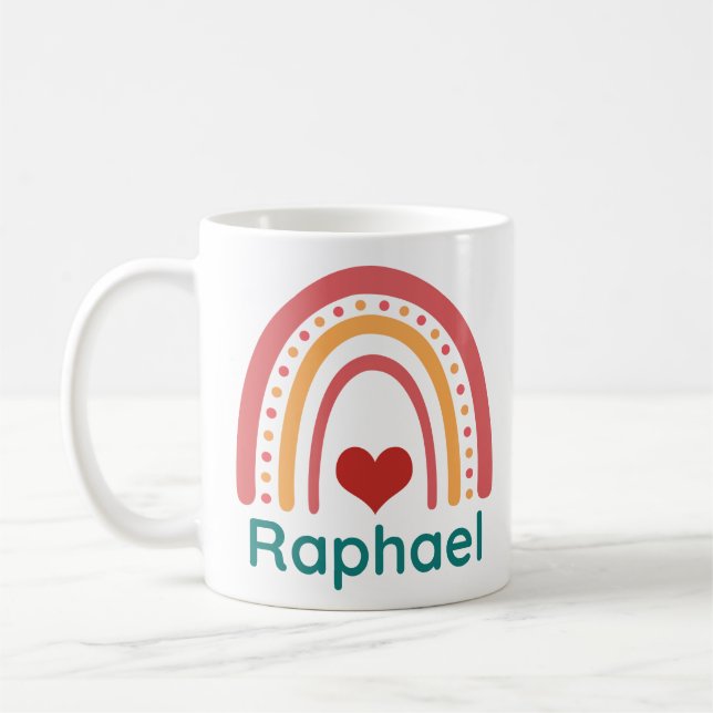 Raphael Vintage Boho Rainbow Coffee Mug (Left)