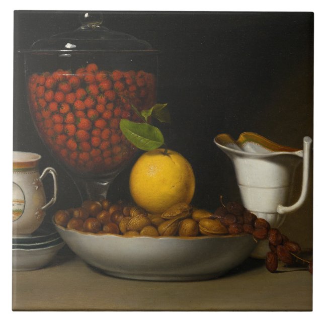 Raphaelle Peale - Still Life - Strawberries, Nuts, Ceramic Tile (Front)