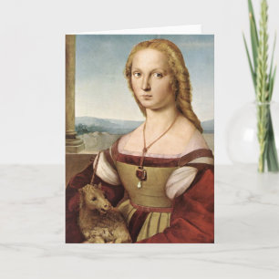 Raphael's Lady with a Unicorn Greeting Card