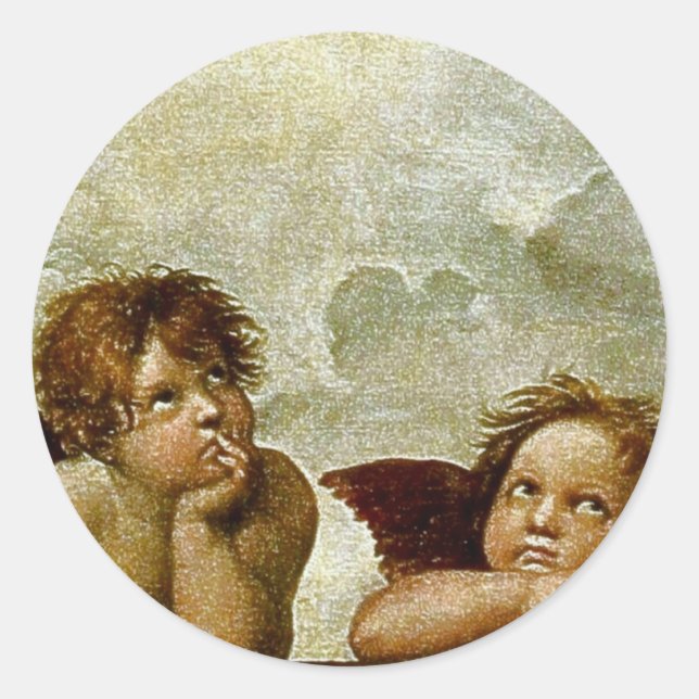 Raphael's "Sistine Madonna" (circa 1513) (Detail) Classic Round Sticker (Front)