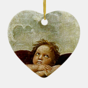 Raphael's "Sistine Madonna" Detail (circa 1513) Ceramic Tree Decoration