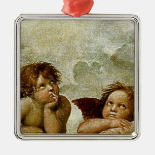 Raphael's "Sistine Madonna" Detail (circa 1513) Metal Ornament
