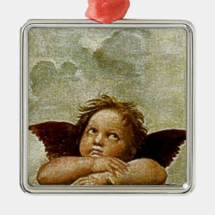 Raphael's "Sistine Madonna" Detail (circa 1513) Metal Ornament