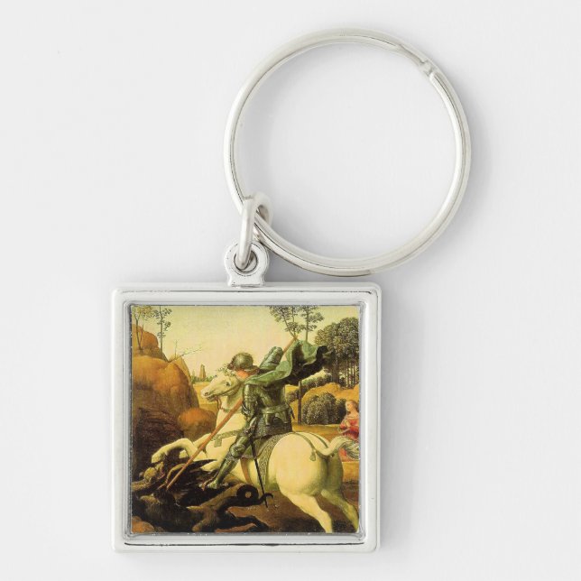 Raphael's "St. George and the Dragon" (circa 1505) Key Ring (Front)