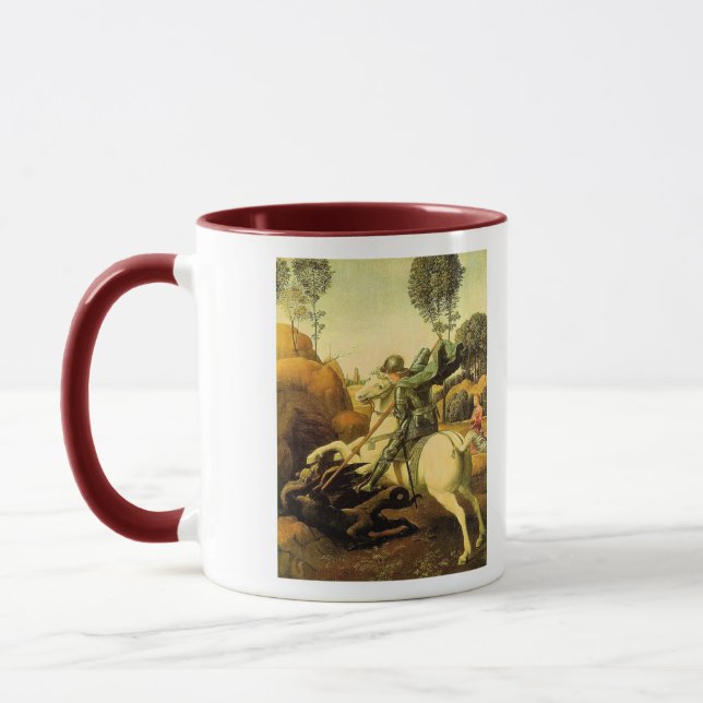Raphael's "St. George and the Dragon" (circa 1505) Mug (Left)