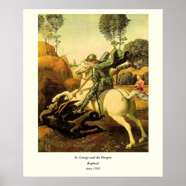 Raphael's "St. George and the Dragon" (circa 1505) Poster (Front)