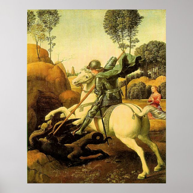 Raphael's "St. George and the Dragon" (circa 1505) Poster (Front)