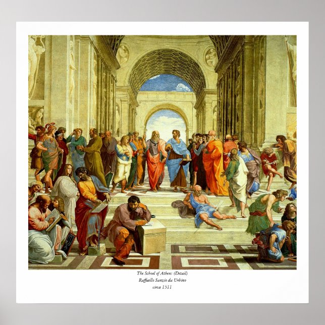 Raphael's "The School of Athens" Detail circa 1511 Poster (Front)