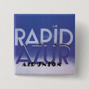 Rapid Azur 15 Cm Square Badge