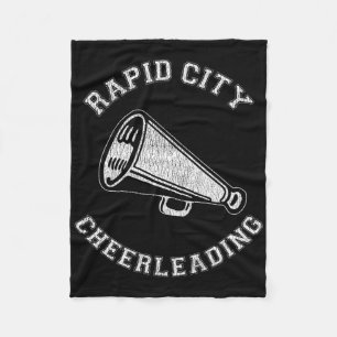 Rapid City Cheer Distressed Retro 90's Cheerleader Fleece Blanket