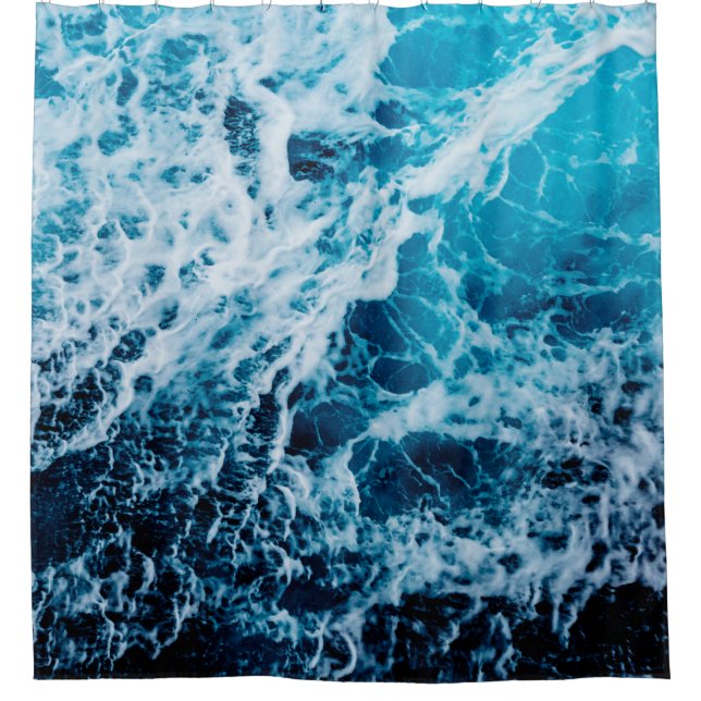 Rapid sea while sailing ship. Dramatic and picture Shower Curtain (Front)
