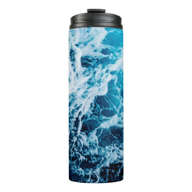 Rapid sea while sailing ship. Dramatic and picture Thermal Tumbler (Front)