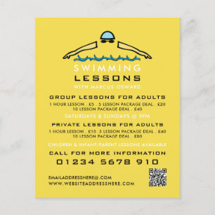 Rapid Swimming Icon, Swimming Lesson Advertising Flyer