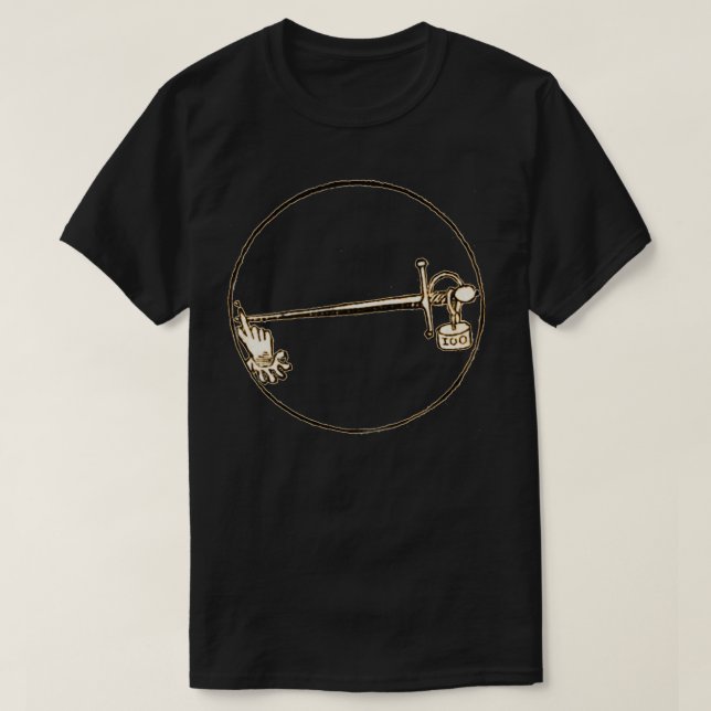 Rapier Stab HEMA fencing Carranza Plate T-Shirt (Design Front)