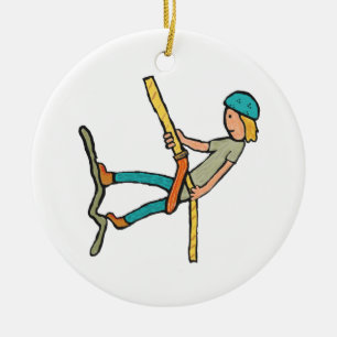 Rappelling Ceramic Ornament
