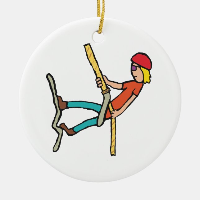 Rappelling Ceramic Ornament (Front)