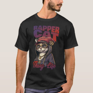 Rapper Cat Thug Life T-Shirt