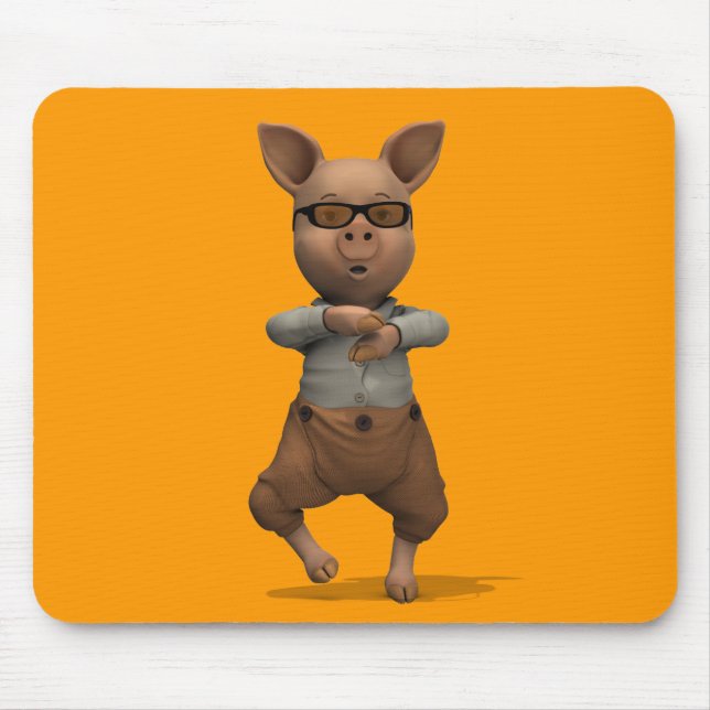 Rapper Pig Mouse Pad (Front)