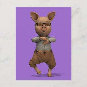 Rapper Pig Postcard