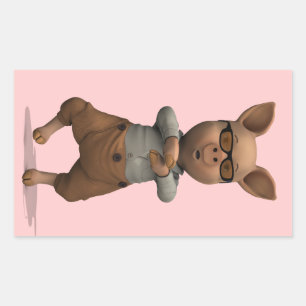 Rapper Pig Rectangular Sticker
