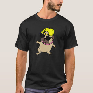 Rapper Pug Dog Cute Puppy Men Women Kids T-Shirt