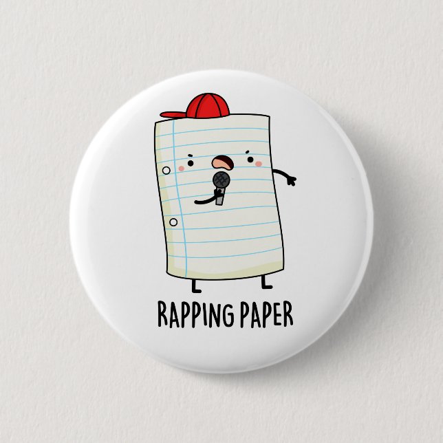Rapping Paper Funny Wrapping Paper Pun  6 Cm Round Badge (Front)