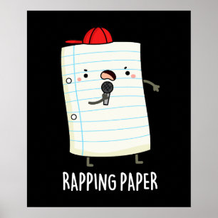 Rapping Paper Funny Wrapping Paper Pun Dark BG Poster