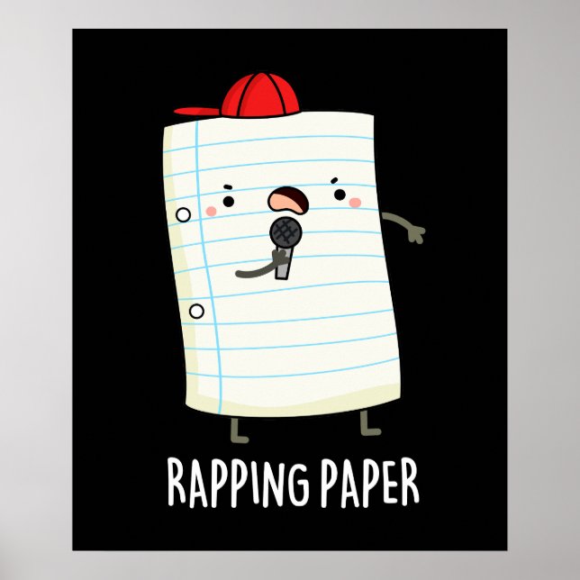 Rapping Paper Funny Wrapping Paper Pun Dark BG Poster (Front)