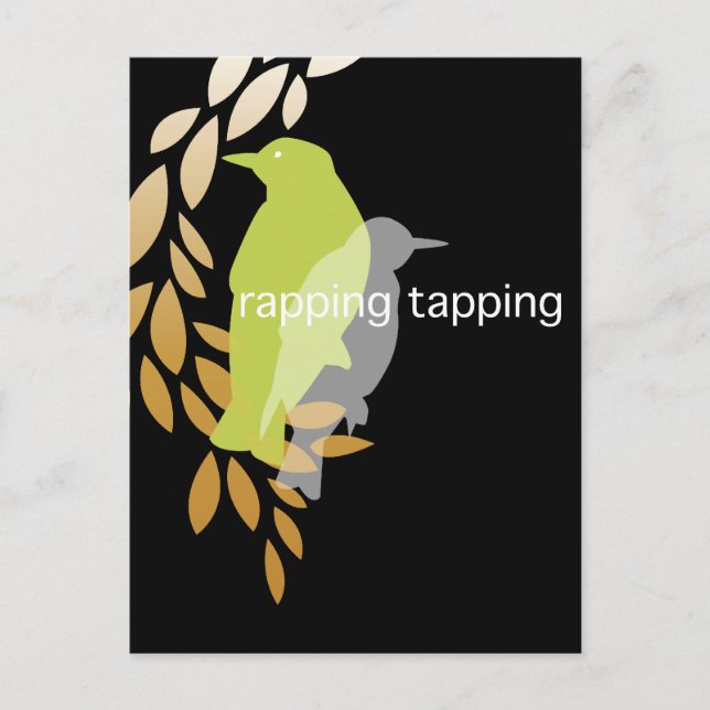 Rapping Tapping - Birds on Branch Postcard (Front)