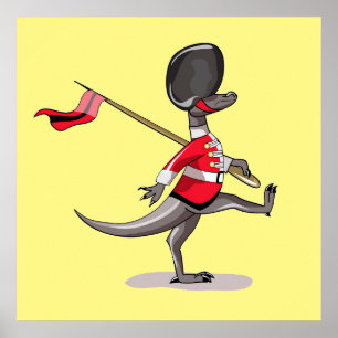 Raptor Dressed As A British Guard. Poster