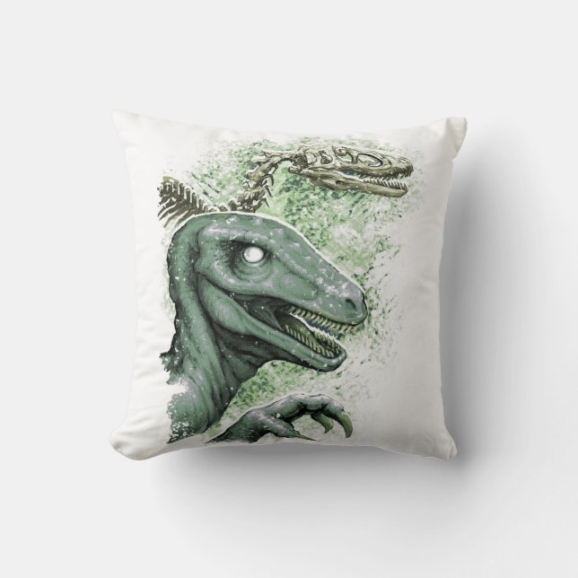 Raptor in Green Cushion (Front)