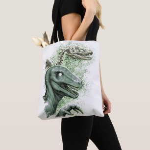 Raptor in Green Tote Bag