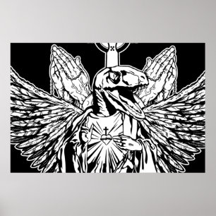 Raptor Jesus Loves You Poster