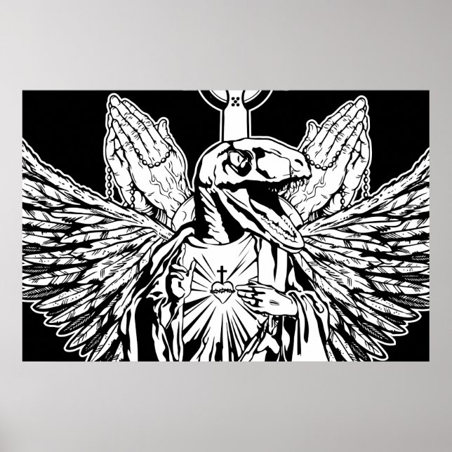 Raptor Jesus Loves You Poster (Front)