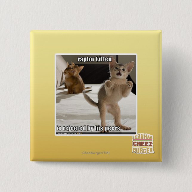 Raptor Kitten 15 Cm Square Badge (Front)