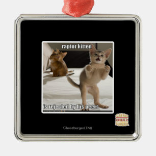 Raptor Kitten Metal Tree Decoration