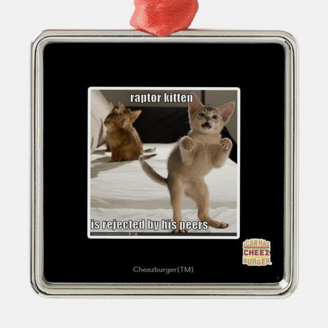 Raptor Kitten Metal Tree Decoration (Front)