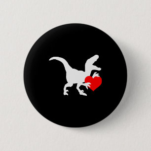 Raptor Love Valentines Day Gift Dino Raptor Heart  6 Cm Round Badge