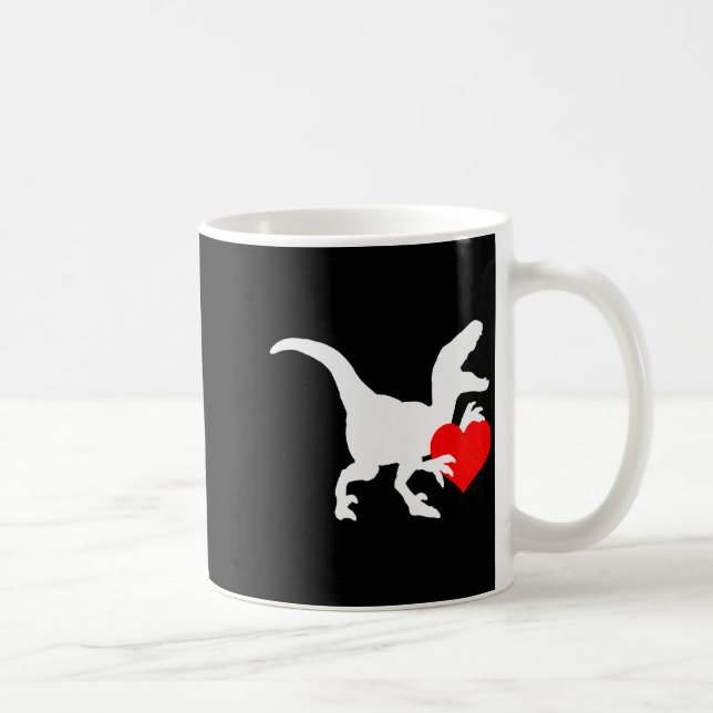 Raptor Love Valentines Day Gift Dino Raptor Heart  Coffee Mug (Right)