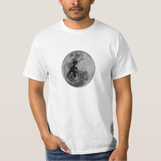 Raptor on bicycle in the sky with moon T-Shirt