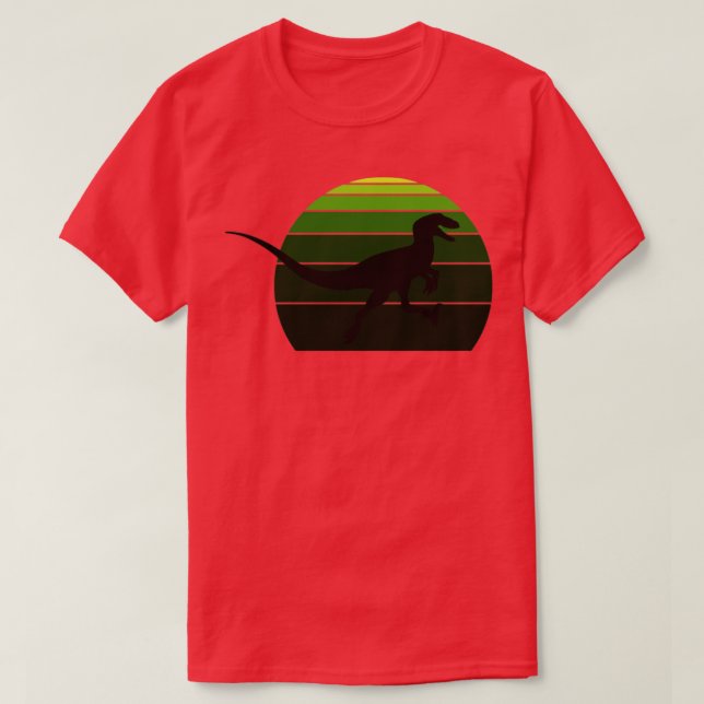 Raptor Retro 80s Design Green The Isle T-Shirt (Design Front)