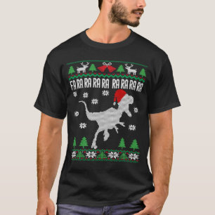 Raptor Santa Hat Velociraptor Dinosaur  Ugly Chris T-Shirt