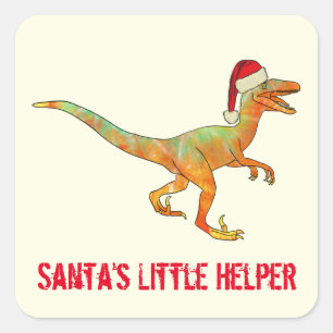 Raptor Scary Dinosaur Funny Festive Irony Slogan   Square Sticker