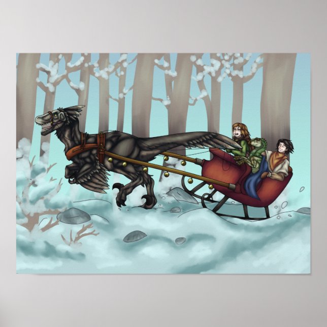 Raptor Sleigh Ride Poster (Front)